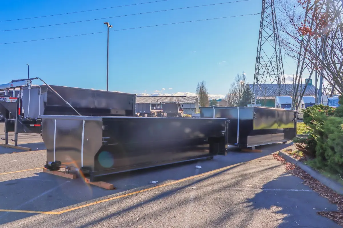 Roll-off dumpster ready for waste disposal at job site for Estate Cleanout Dumpster Rental in Palm Springs